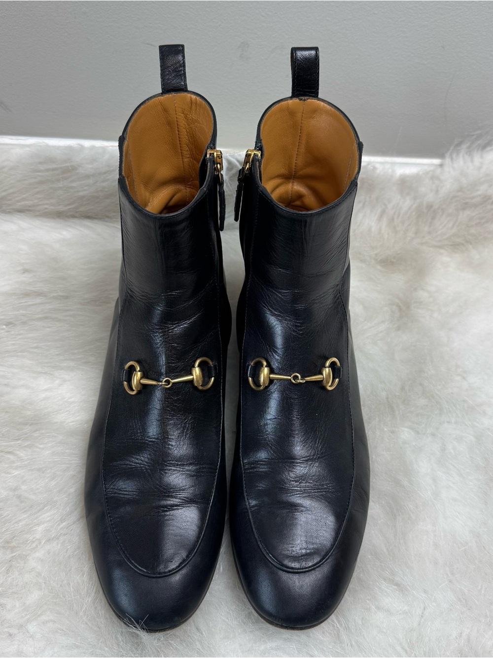 Gucci Malaga Jordaan Black Leather Horsebit Ankle Boots 39 - Picture 5 of 11